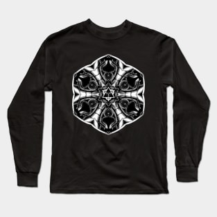 Alien kaleidoscope mandala Long Sleeve T-Shirt